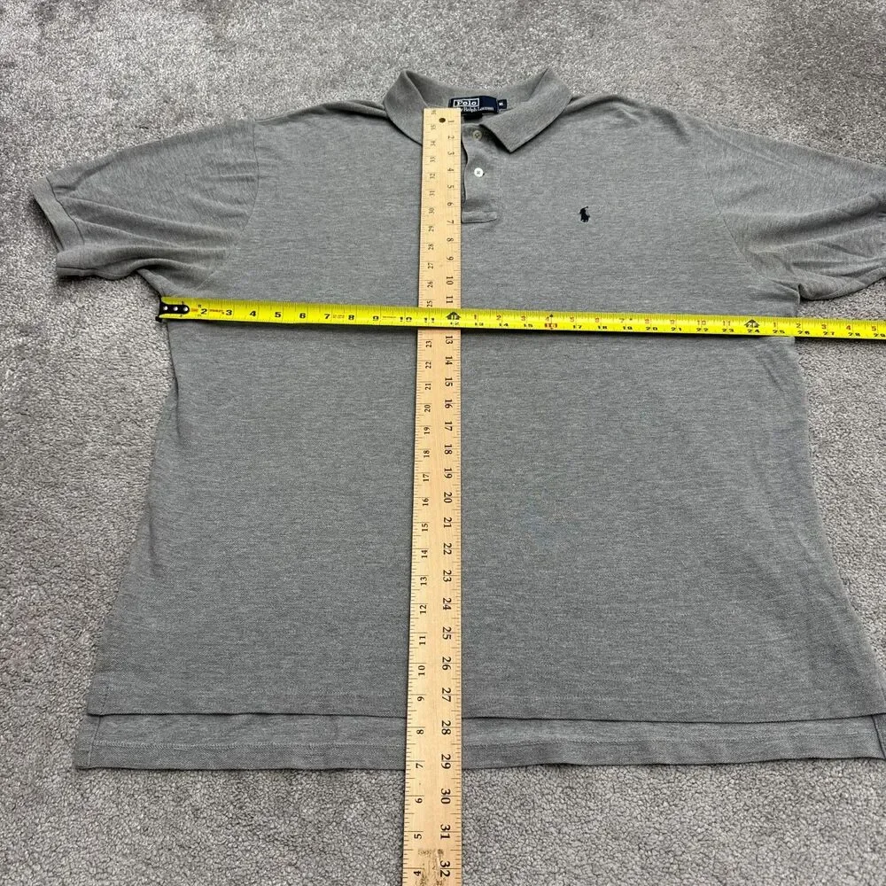 Polo Ralph Lauren Cotton Polo Shirt Mens XL Gray Short Sleeve Classic Preppy Top
